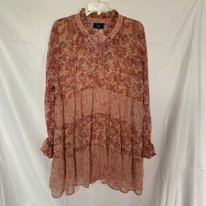 Vici Womens Long‎ Sleeved Mini Dress Size Small Floral Boho